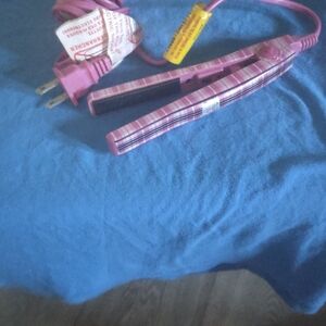 Pink Plaid Hair Straightener
